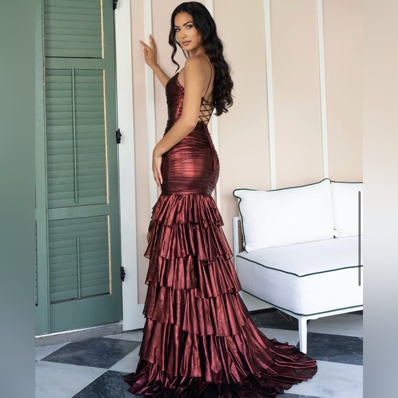 Rachel Allan Crimson Prom dress: Style 70959 - Picture 2 of 9